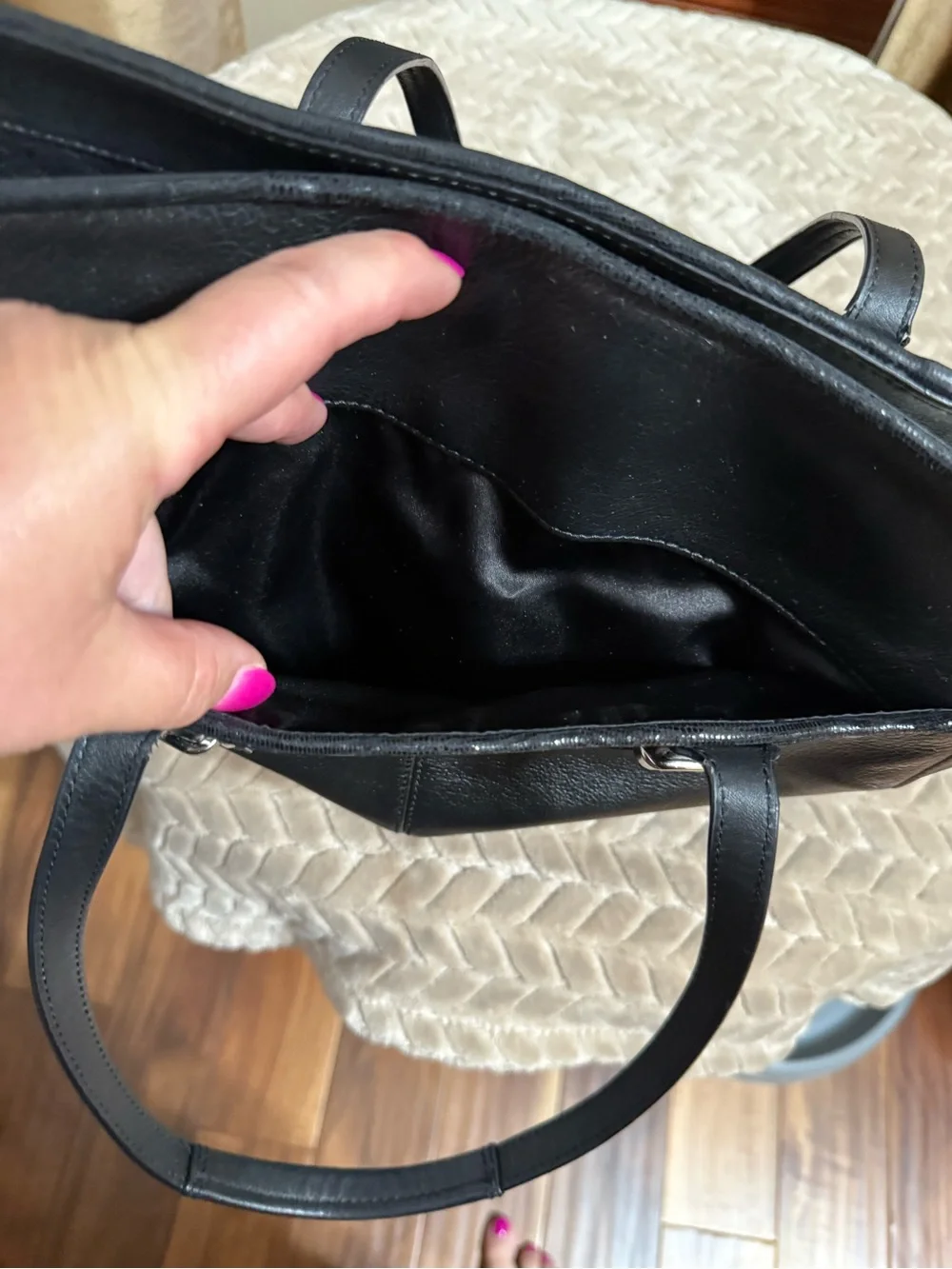 Authentic Coach Taylor Leather North/South Tote Bag Black F25941
